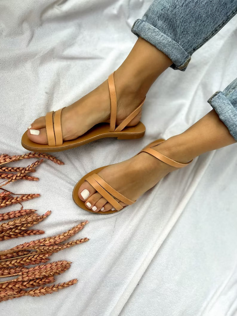 Brown Leather Sandals Greek